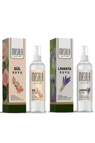Hidrolat Seti %100 Doğal Yağlı Saf Gül Suyu -  Lavanta Suyu (2 x125 ml.) ürün görseli 1