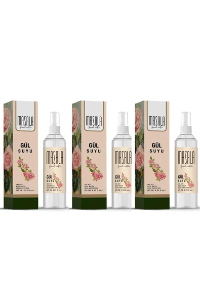 3 Adet Saf Gül Suyu 125 ml %100 Doğal Yağlı Hidrosol - Tonik Rose Floral Water Hydrosol Tonic ürün görseli 1