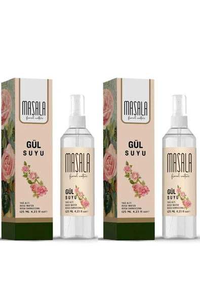 2 Adet Saf Gül Suyu 125 ml %100 Doğal Yağlı Hidrosol - Tonik Rose Floral Water Hydrosol Tonic ürün görseli 1