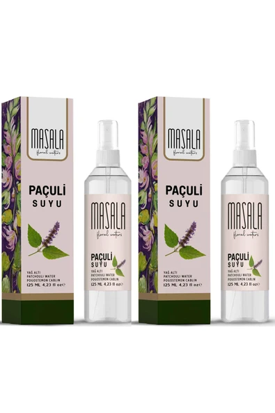 Masala Saf 2 Adet  Paçuli Suyu 125 ml %100 Doğal Yağlı Hidrosol - Tonik Clove Floral Water Hydrosol Tonic ürün görseli 1