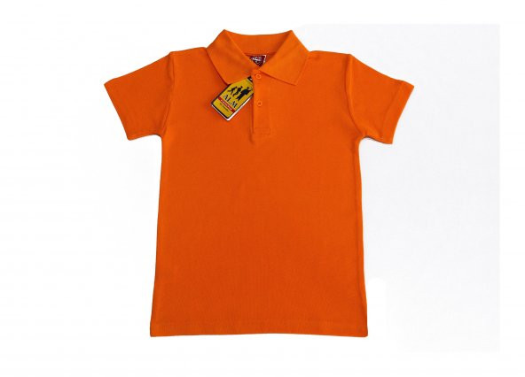 Polo Yaka Tişört Alm Kısa Kol 6-16 Yaş Çocuk  Okul Turuncu Tişört/t-shirt ürün görseli 1