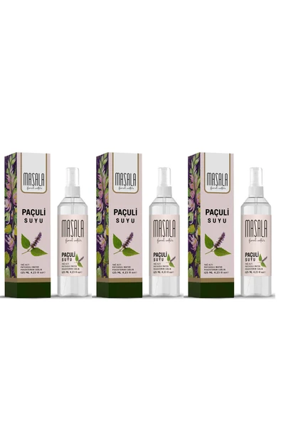 Masala Saf 3 Adet Paçuli Suyu 125 ml %100 Doğal Yağlı Hidrosol - Tonik Clove Floral Water Hydrosol Tonic ürün görseli 1