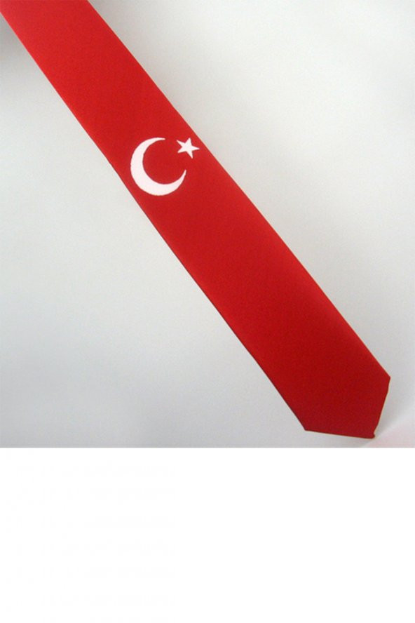 Ay-Yıldız Desenli Dokuma Kırmızı Kravat - AK-01 ürün görseli 1