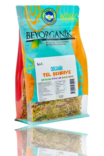 BEYORGANİK Organik Tel Şehriye %35 Sebzeli 200gr (PESTİSİT VE AFLATOKSİN ANALİZLİ) ürün görseli 1