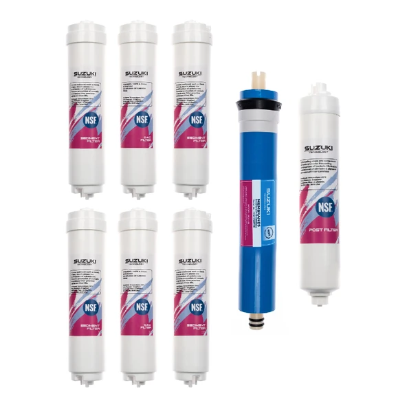 Suzukı Technology 12 Inç Kapalı Kasa Su Arıtma Cihazı 1 Yıllık Tam Set Filtre Takımı (8 Filtre) ürün görseli 1