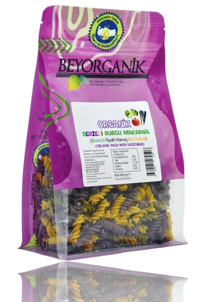 Organik Sebzeli Burgu Makarna 480gr ürün görseli 1