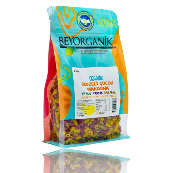 BEYORGANİK Organik Sebzeli Çocuk Makarna 240gr ürün görseli 1