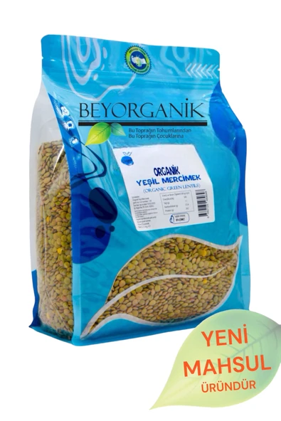 BEYORGANİK Organik Yeşil Mercimek 2,5kg ürün görseli 1