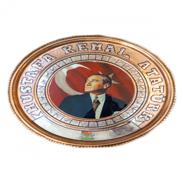 Safir BAKIR TABLO M.K.ATATÜRK TABLOSU ÖZEL ELİŞÇİLİĞİ A++ KALİTE 30 CM EBATLI SAFİR ÇAY KAZANLARI ürün görseli 1