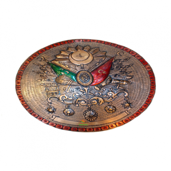 Safir BAKIR DUVAR TABLOSU ÖZEL EL İŞLEMELİ BAKIR TABLOSU 40 CM TUĞRA MODEL BİREBİR EL İŞLEMELİ A++ ürün görseli 1
