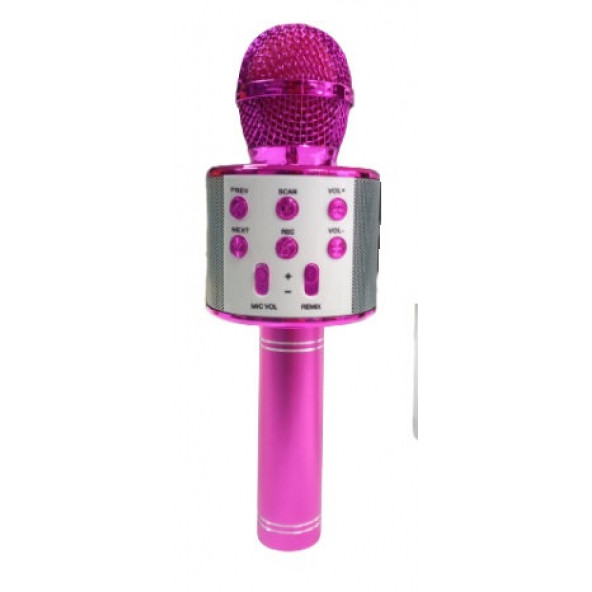 Karaoke Mikrofon Mor Bluetooth Hoparlör Aux Usb Mikro Sd Kart Girişli ürün görseli 1