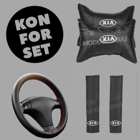 Kia Boyun Yastığı Kia Kemer Kılıfı Kia Dikmeli Direksiyon Kılıfı ürün görseli 1