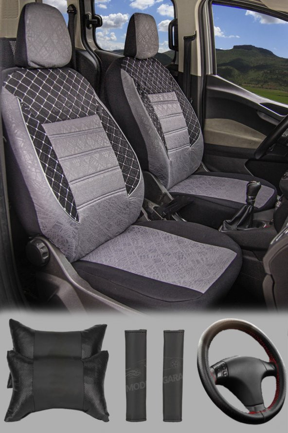 Geely Emgrand Gofrajlı Oto Koltuk Logolu Kılıfı Seti ürün görseli 1