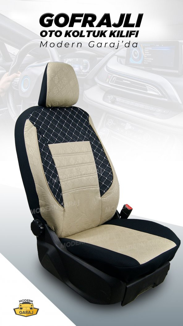Modern Garaj Volkswagen Golf, Polo, Bora  Gofrajlı Oto Koltuk  Kılıfı Seti ürün görseli 1