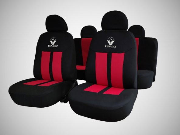 Modern Garaj Renault Clio 1-2-3-4, Symbol Uyumlu Oto Koltuk Kılıfı Seti EkoSport Kırmızı ürün görseli 1