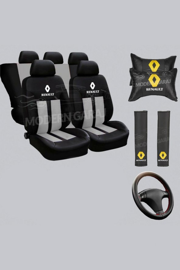 Modern Garaj Renault R9 BROADWAY, R12 TOROS, R11, R19 EUROPA Oto Koltuk Kılıf Seti Ekospor Gri ürün görseli 1