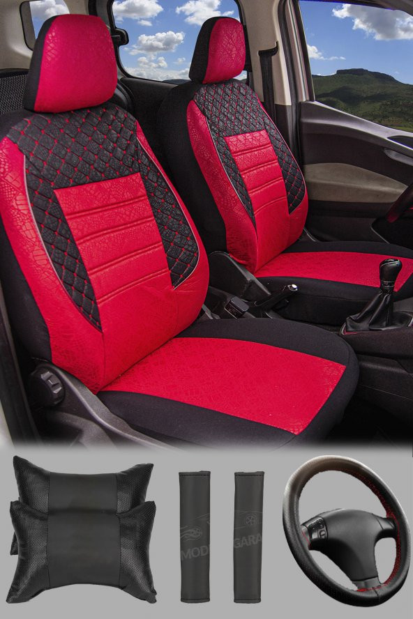 Modern Garaj Mitsubishi Gofrajlı Oto Koltuk Logolu Kılıfı Seti ürün görseli 1