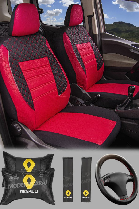 Modern Garaj Renault R9 BROADWAY R12 TOROS, R11 FLASH, R19 EUROPA Gofrajlı Oto Koltuk  Kılıfı Seti ürün görseli 1