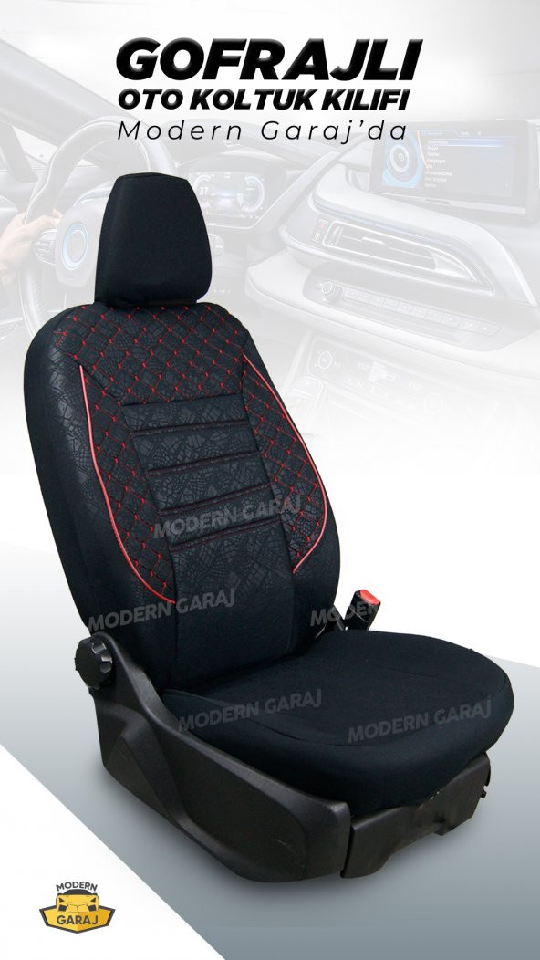 Modern Garaj Tofaş ŞAHİN, DOĞAN, KARTAL Uyumlu Gofrajlı Oto Koltuk Kılıfı ürün görseli 1