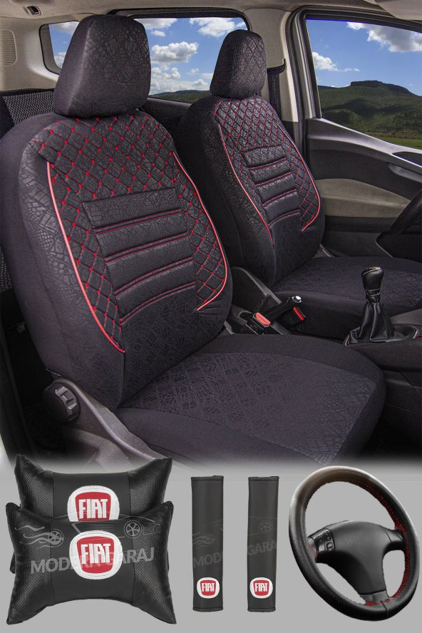 Modern Garaj Fiat Albea, Tipo, Linea, Palio, Egea, Tempra Uyumlu Gofrajlı Oto Koltuk Kılıfı Seti ürün görseli 1