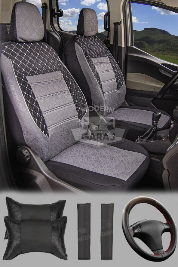 Modern Garaj Seat Leon, İbiza, Cordoba, Toledo Uyumlu Gofrajlı Oto Kılıf Seti ürün görseli 1