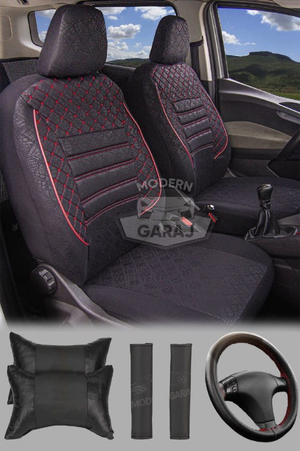 Modern Garaj Seat Leon, İbiza, Cordoba, Toledo Uyumlu Gofrajlı Oto Kılıf Seti ürün görseli 1