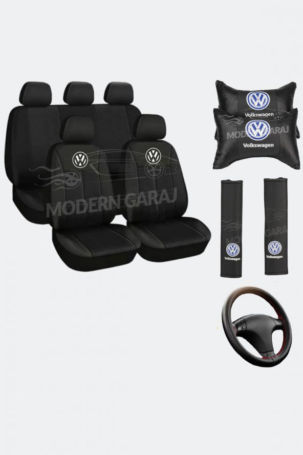 Volkswagen Koltuk Kılıfı Volkswagen Boyun Yastığı Volkswagen Kemer Pedi Dikmeli Direksiyon Kılıfı ürün görseli 1