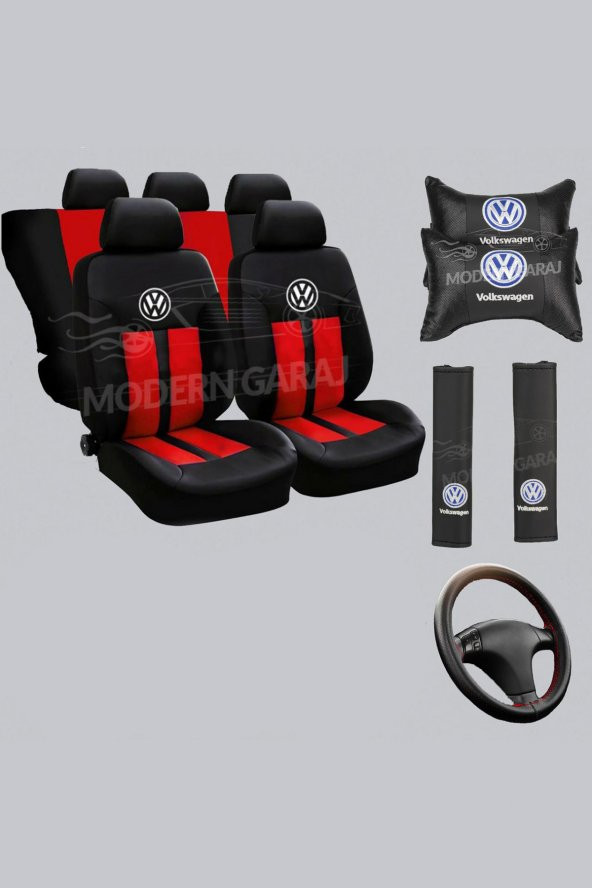 Volkswagen Koltuk Kılıfı Volkswagen Boyun Yastığı Volkswagen Kemer Pedi Dikmeli Direksiyon Kılıfı ürün görseli 1