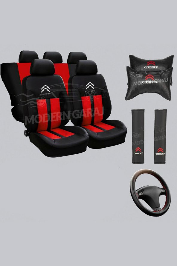 Citroen Koltuk Kılıfı Citroen Boyun Yastığı Citroen Kemer Pedi Citroen Dikmeli Direksiyon Kılıfı ürün görseli 1