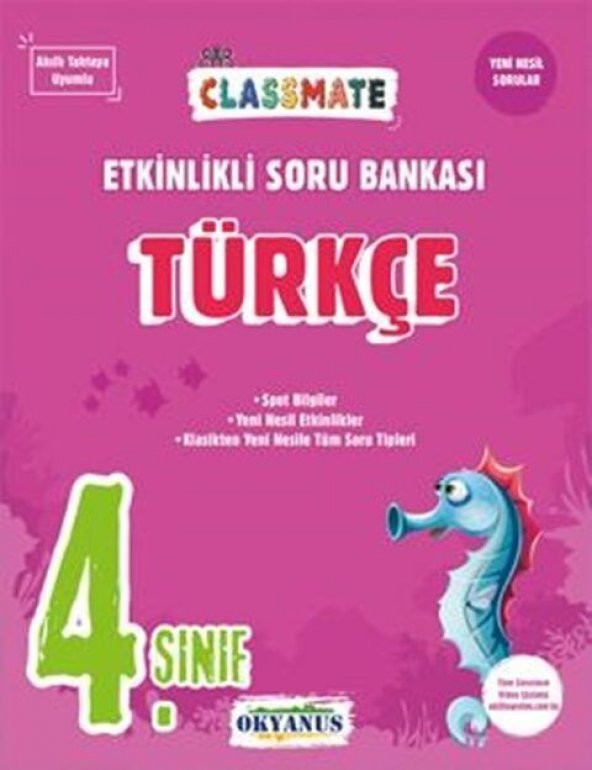 4. Sınıf Türkçe Classmate Etkinlikli Soru Bankası Okyanus Yayınları ürün görseli 1