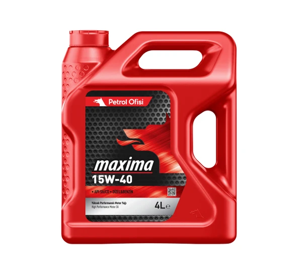 Petrol Ofisi Maxima Plus 15W 40 Motor Yağı 4 Litre Üretim Yılı 2023 ürün görseli 1