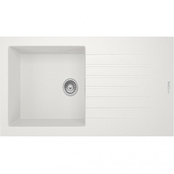 REAL STONE P015 LAODİKYA 100 XL BEYAZ GRANİT EVYE Tezgah Üstü 100x50 Cm ürün görseli 1