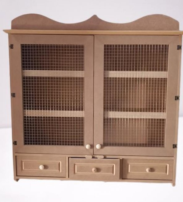 Hobi ADN 90258 Dekoratif Telli Dolap Terek Ahşap MDF Ham CNC Kesim Model El yapım ürün görseli 1