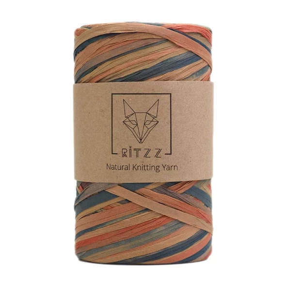 Ebruli Soft Rafya İp Ritzz R012 Kraft Denim (150G) ürün görseli 1