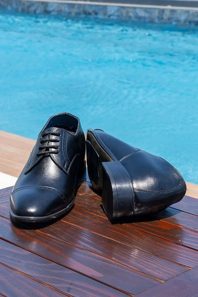 El Yapımı Klasik Dikişli Model 7 Cm Boy Uzatan Gizli Topuk Ayakkabı Damatlık Kundura ürün görseli 1