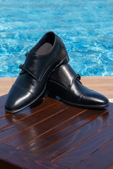 El Yapımı Özel Koleksiyon Tokalı 7 Cm Boy Uzatan Gizli Topuk Klasik Damatlık Ayakkabı Kundura ürün görseli 1