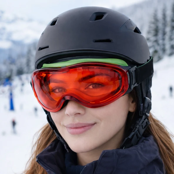 Bellasimo Kayak Snowboard Gözlüğü Buğulanmaz Değiştirilebilir Kırmızı Camlı Antifog Kar Gözlük ürün görseli 1
