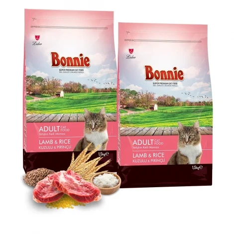 Bonnie Kuzu Etli Yetişkin Kedi Maması 1,5 Kg x 2 Adet ürün görseli 1
