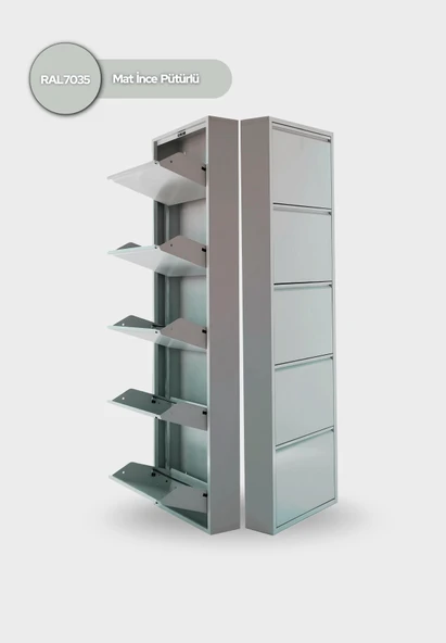 Gri Metal Ayakkabılık   MAC5 - 5 Kapaklı - 50X15X169 h ürün görseli 1