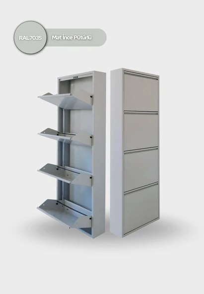 Gri Metal Ayakkabılık   MAC4 - 4 Kapaklı - 50X15X136 h ürün görseli 1