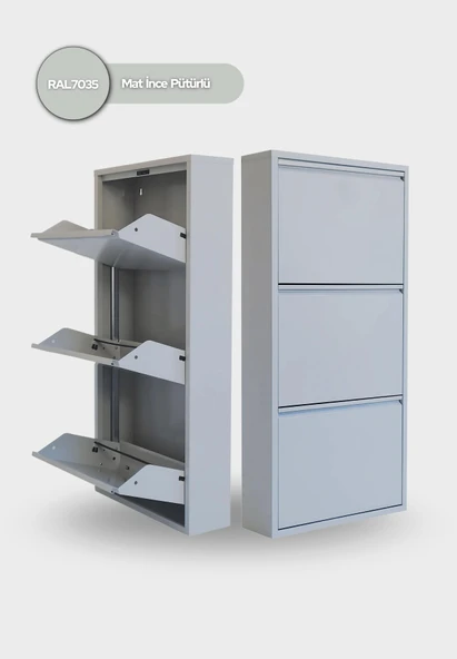 Gri Metal Ayakkabılık   MAC3 - 3 Kapaklı - 50X15X103 h ürün görseli 1