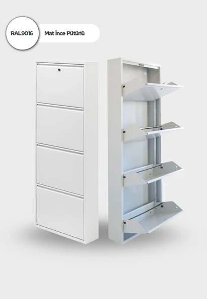 Beyaz Kilitli Metal Ayakkabılık   MAC4 - 4 Kapaklı - 50X15X136 h ürün görseli 1