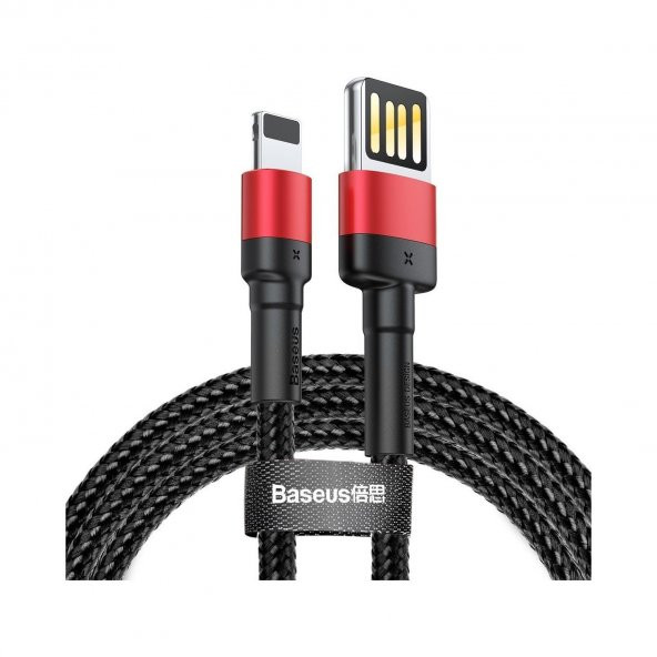 Baseus CALKLF-G91 Cafule 2.4 A Lightning 1 Metre Şarj Kablosu Kırmızı ürün görseli 1
