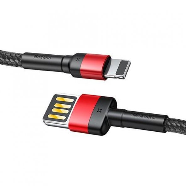 Baseus CALKLF-G91 Cafule 2.4 A Lightning 1 Metre Şarj Kablosu Kırmızı - Resim 2