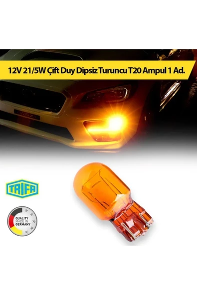 12v 21/5w Çift Duy Dipsiz Turuncu T20 Ampul Trifa 1 Adet 81791 ürün görseli 1