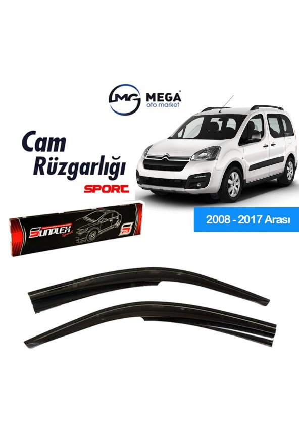 Mega Oto Market Citroen Berlingo 2008-2017 Arası Mugen Tip Cam Rüzgarlık Sunplex ürün görseli 1