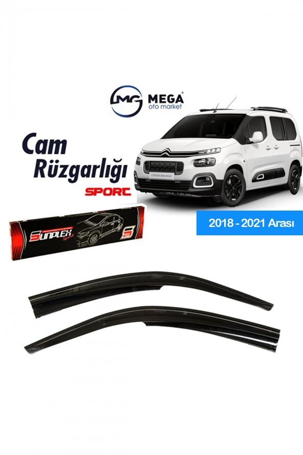 Mega Oto Market Citroen Berlingo 2018 - 2021 Arası Mugen Tip Cam Rüzgarlık Sunplex ürün görseli 1