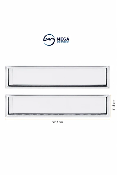 Paslanmaz Krom Metal Plakalık 52.7cm X 11.5cm 2 Adet ürün görseli 1