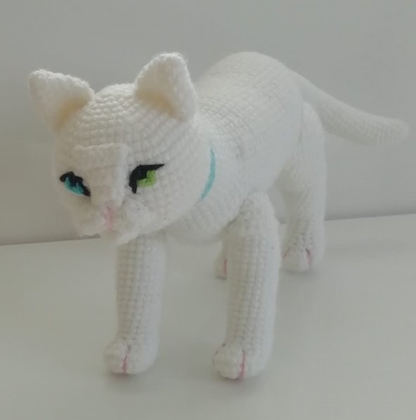 Pamuk Kedi Amigurumi Organik Oyuncak ürün görseli 1