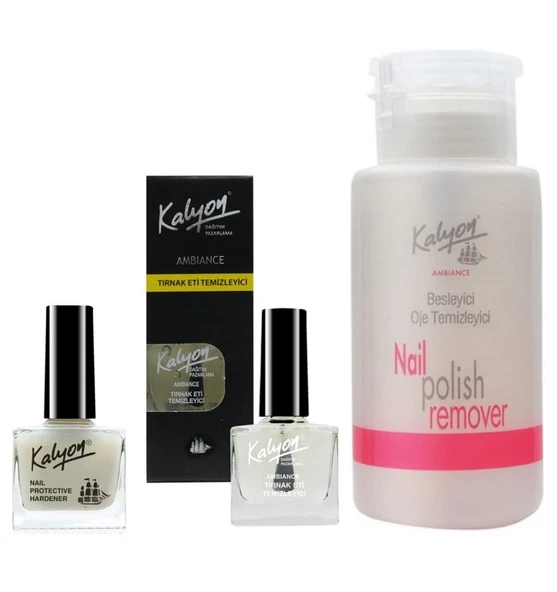Kalyon Tırnak Sertleştirici+Et Temizleyici+Pompalı Aseton 200Ml ürün görseli 1